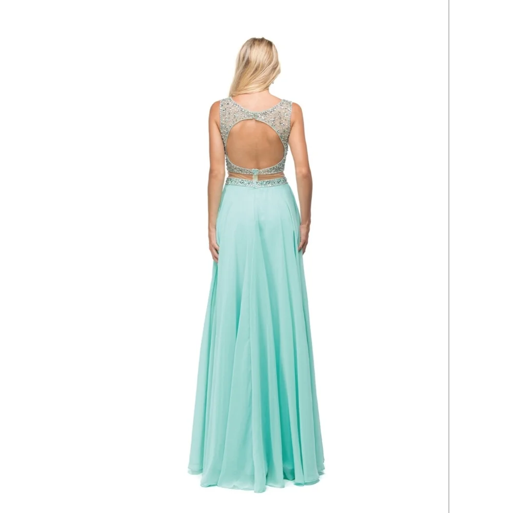 Dancing Queen Mint Green Two-Piece Prom Dress - Picture 2 of 6